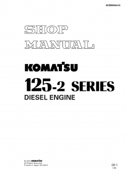 หนังสือ คู่มือซ่อม โอเวอร์ฮอล วงจรไฟฟ้า จักรกลหนัก DIESEL ENGINE 125-2 SERIES (ทั้งคัน) EN