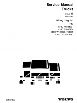 หนังสือ คู่มือซ่อม วงจรไฟฟ้า Wiring diagram Trucks FM CHID A698436–, CHID B564590–, CHID W100620–754005, CHID CKD891518– (ข้อมูลทั่วไป ค่าสเปคต่างๆ วงจรไฟฟ้า วงจรไฮดรอลิกส์)