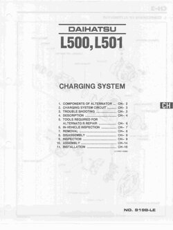 คู่มือการซ่อม ไกกลเครื่องยนต์ DAIHATSU MIRA L500, L501, เครื่องยนต์ ED-10, ED-20, EF-EL (English)