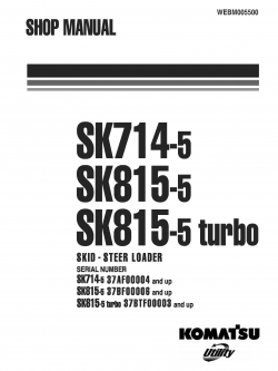 หนังสือ คู่มือซ่อม วงจรไฟฟ้า วงจรไฮดรอลิก จักรกลหนัก SK715 37AF00004 , SK815-5 37BF00006 , SK815-5turbo 37BTF00003 (ทั้งคัน) EN