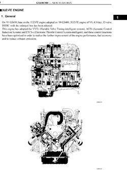 Lexus GS300, GS430, 3UZ-FE หนังสือ คู่มือซ่อมเครื่องยนต์ (ภาษาอังกฤษ)