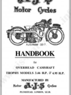 CD คู่มือซ่อม มอเตอร์ไซค์ AJS Trophy Models 3.46 H.P. 4.95 H.P. ปี 1933 (EN)