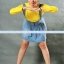 เสื้อยืด คอกลม แขนยาว สีเหลือง Size M