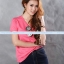 เสื้อยืด คอวี แขนสั้น สีชมพู Sweety Size L