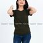 เสื้อยืด คอกลม แขนสั้น สีเขียวขี้ม้า Size 2XL