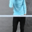 เสื้อยืด คอกลม แขนยาว สีฟ้าอ่อน Size 2XL