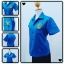 เสื้อช็อป สีฟ้า พร้อมปักโลโก้ งานสั่งผลิต