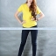 เสื้อยืด คอวี แขนสั้น สีเหลือง Size XL