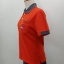 เสื้อโปโลสีส้ม คอปก เทาดำ