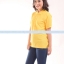 เสื้อโปโล TK แขนสั้น ทรงเว้า (หญิง) สีเหลือง Size S
