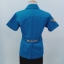 เสื้อช็อป สีฟ้า พร้อมปักโลโก้ งานสั่งผลิต
