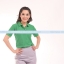 เสื้อโปโล TK แขนสั้น ทรงเว้า (หญิง) สีเขียวใบไม้ Size S