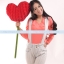 เสื้อยืด คอวี แขนยาว สีโอลด์โรส Size 4XL