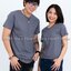 เสื้อยืด คอกลม แขนสั้น สีเทาอ่อน Size 4XL