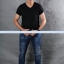 เสื้อยืด คอวี แขนสั้น สีดำ Size 3XL