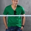 เสื้อยืด คอวี แขนสั้น สีเขียวใบไม้ Size L