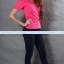 เสื้อยืด คอวี แขนสั้น สีชมพู Pinky Size L