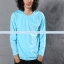เสื้อยืด คอกลม แขนยาว สีฟ้าอ่อน Size 2XL