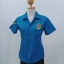 เสื้อช็อป สีฟ้า พร้อมปักโลโก้ งานสั่งผลิต
