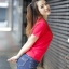 เสื้อยืด คอกลม แขนสั้น สีแดง Size M
