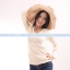 เสื้อยืด คอวี แขนยาว สีครีม Size 4XL