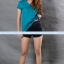เสื้อยืด คอวี แขนสั้น สีเขียวหยก Size 4XL
