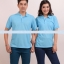 เสื้อโปโล TK แขนสั้น ทรงตรง สีฟ้าอ่อน Size 3XL