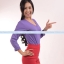 เสื้อยืด คอวี แขนยาว สีม่วงอ่อน Size S