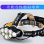 ไฟฉายคาดหัวแรงสูง หลอด LED และ หลอด COB แบบ 5 หลอด